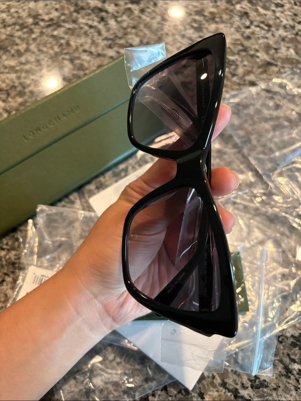 NWT Longchamp Cat Eye Women’s Black Sunglasses with Case